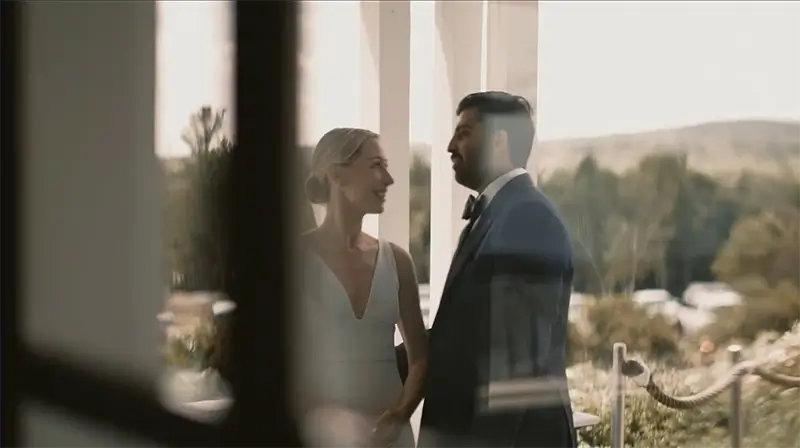 a couple looking at each-other